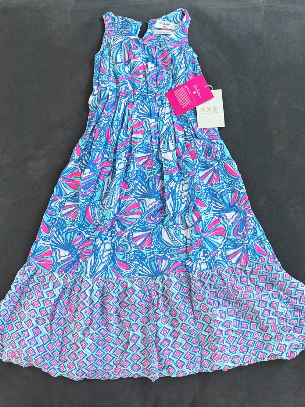 Lilly Pulitzer for TargetGirls' Blue & Pink Printed Maxi Dress